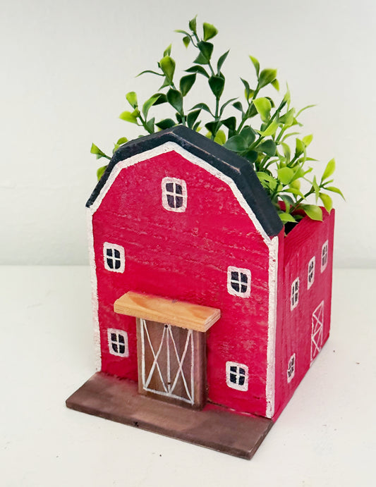 Red Barn Wood Mini Planter