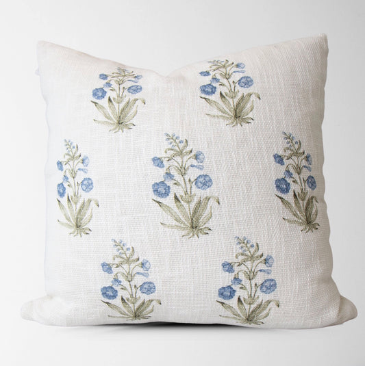 Blue Thistle Vintage Pillow Cover
