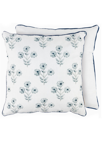 Vintage Indigo Floral Pillow