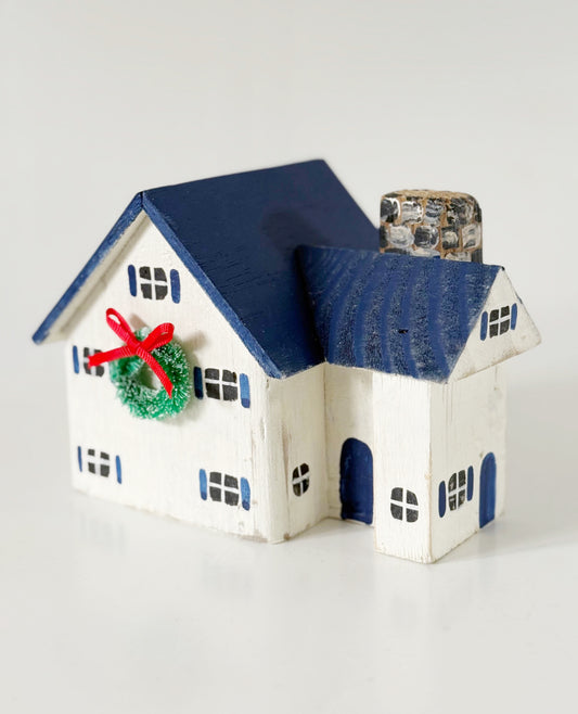 The Blue and White Christmas Cottage