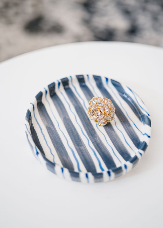 Blue & White Scribble Jewelry Tray