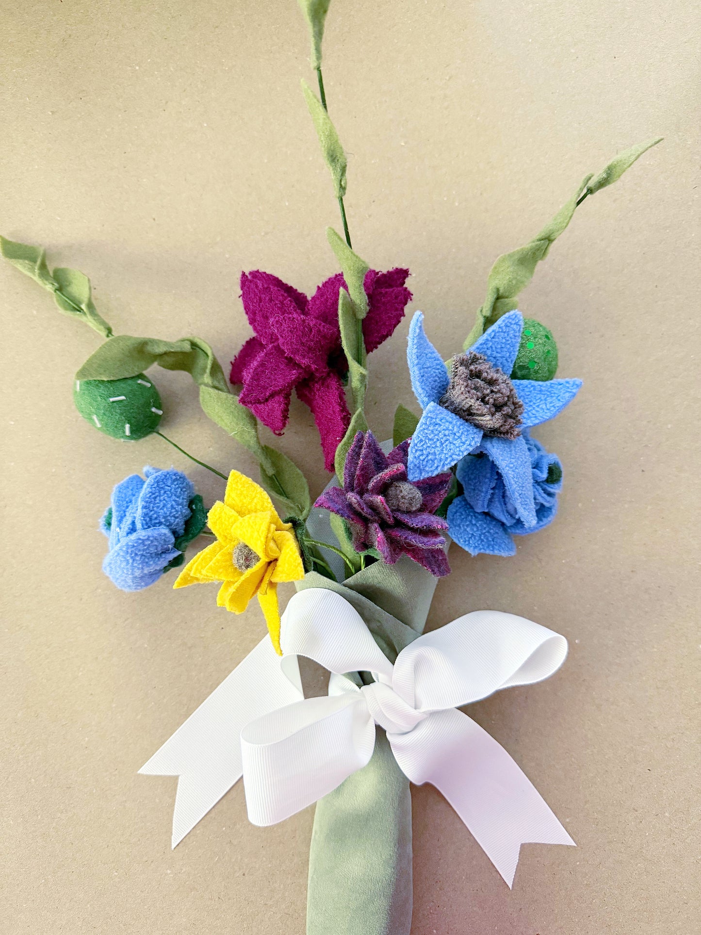 Handmade Happy Bouquet In Wool & Felt