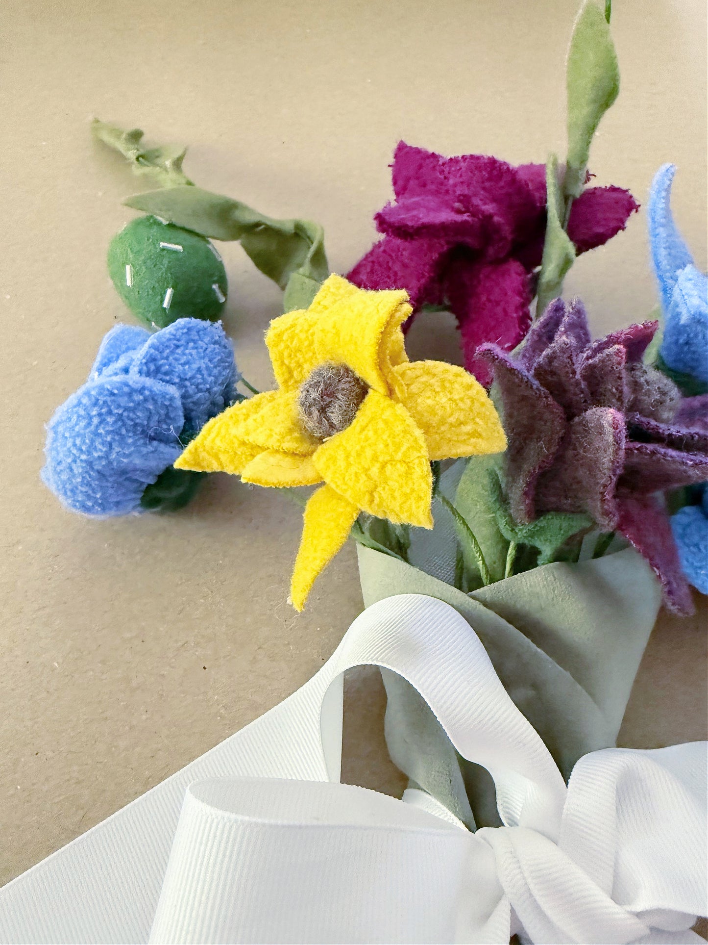 Handmade Happy Bouquet In Wool & Felt