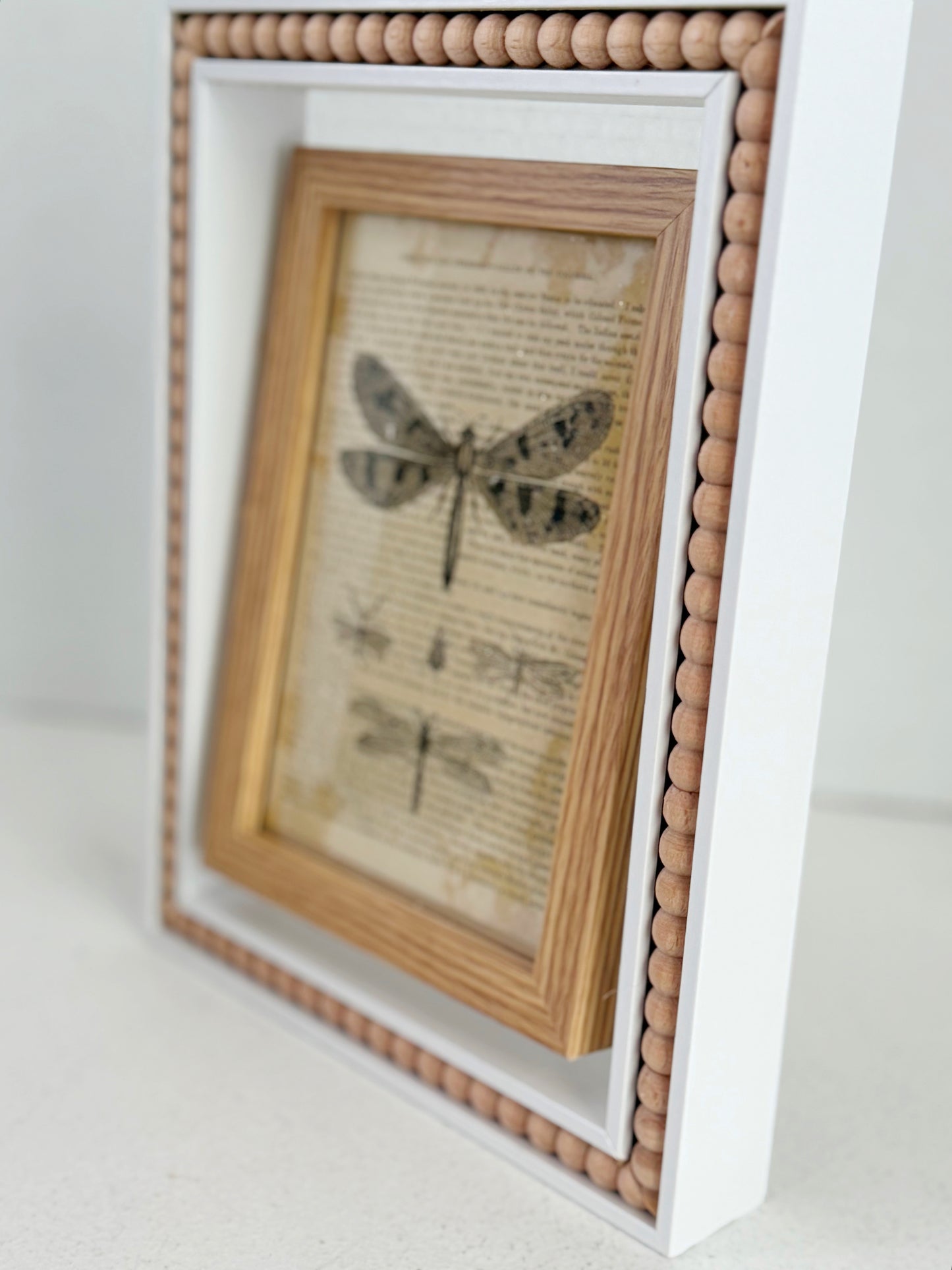 Beaded Frame With Vintage Illustration