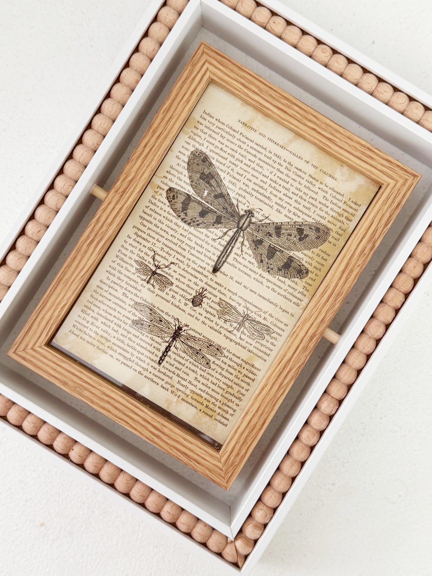 Beaded Frame With Vintage Illustration