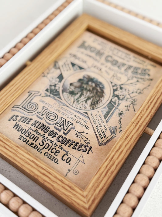 Beaded Frame With Vintage Artwork
