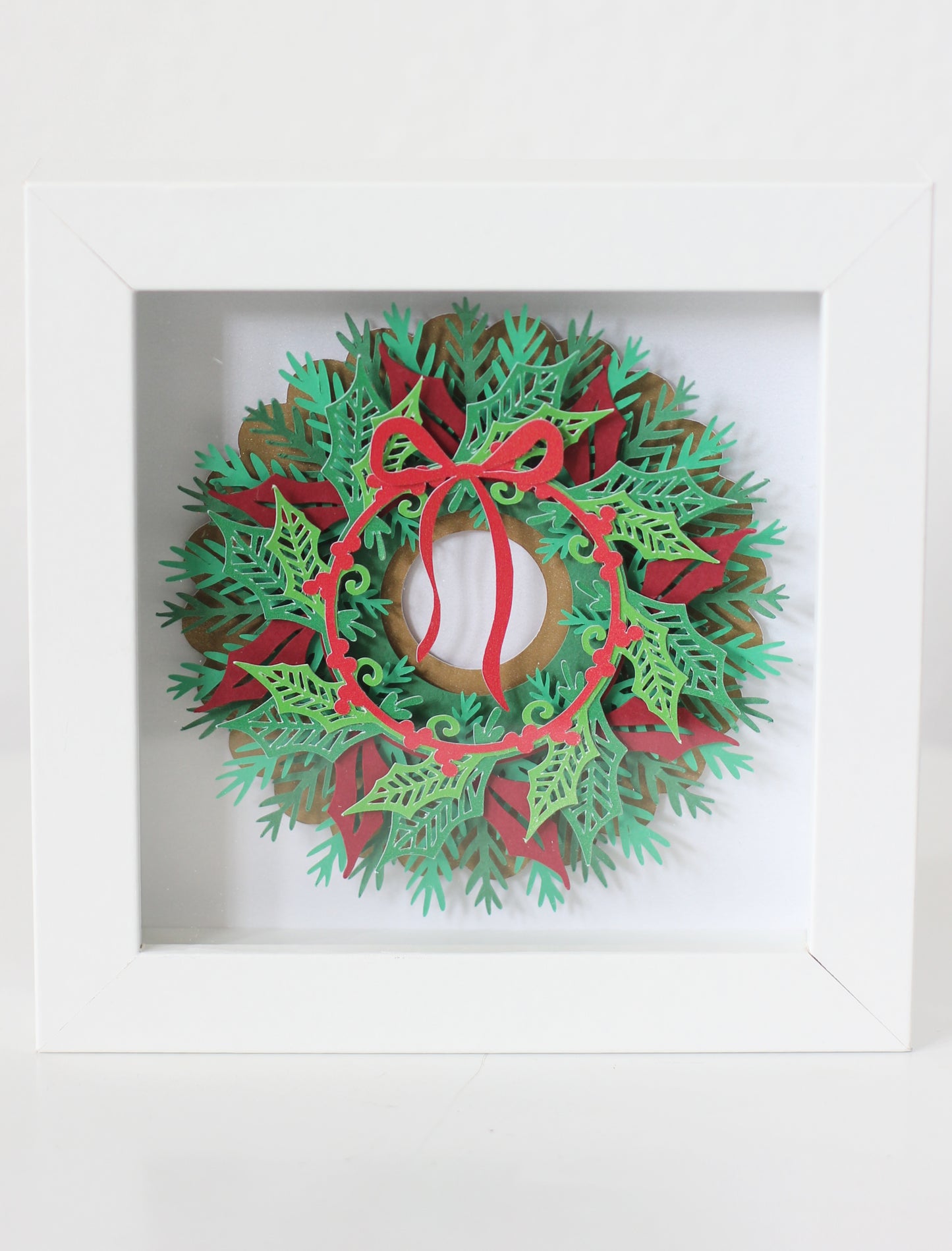 Yule Tide Joy Wreath Cut Paper Art