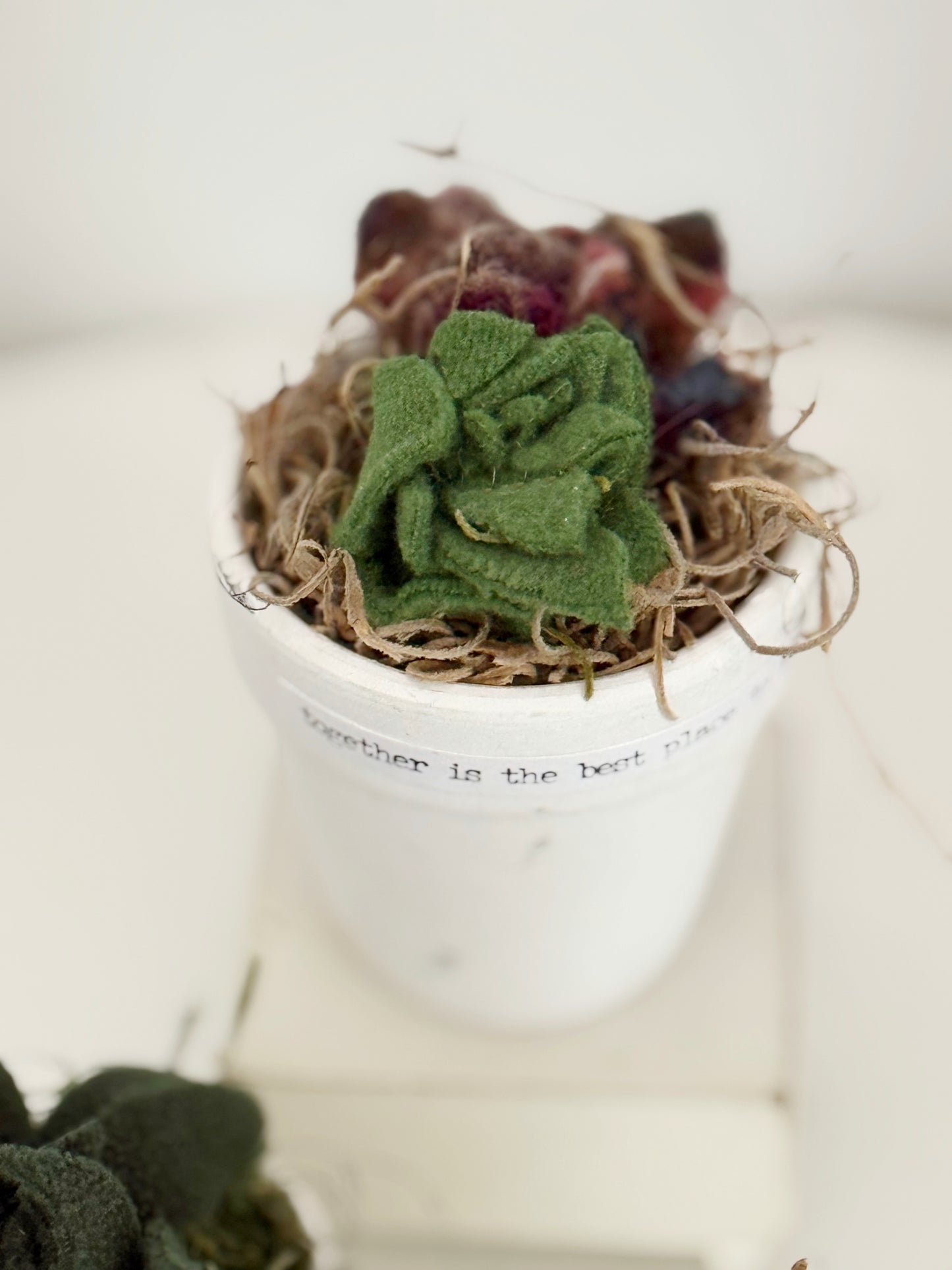 Felted Plant Pot With Felted Flowers