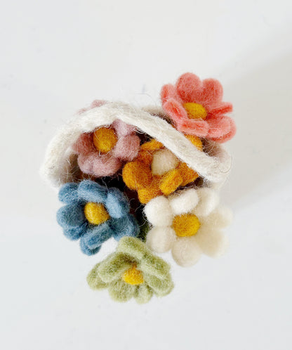 Minature Felted Flower Vase and Flowers