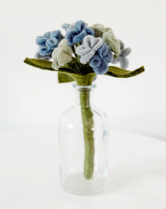 Felted Wool Blue Hydrangea