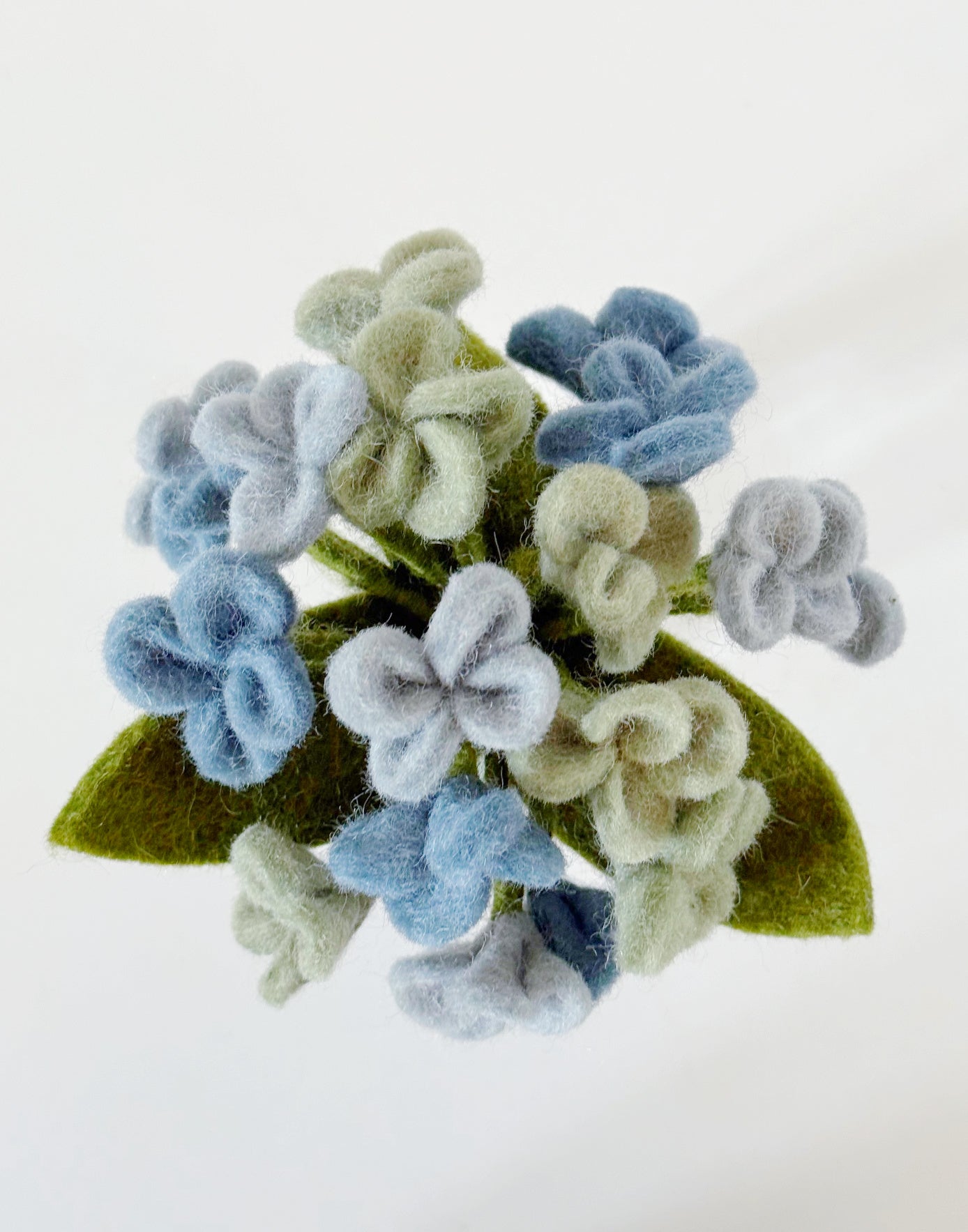 Felted Wool Blue Hydrangea