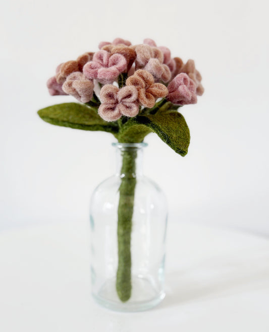 Felted Wool Dusty Mauve Hydrangea