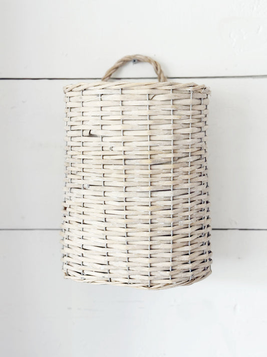 Small Gray Willow Hanging Oval Basket