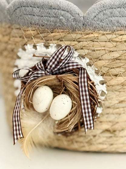 Painted Nest Scalloped Basket