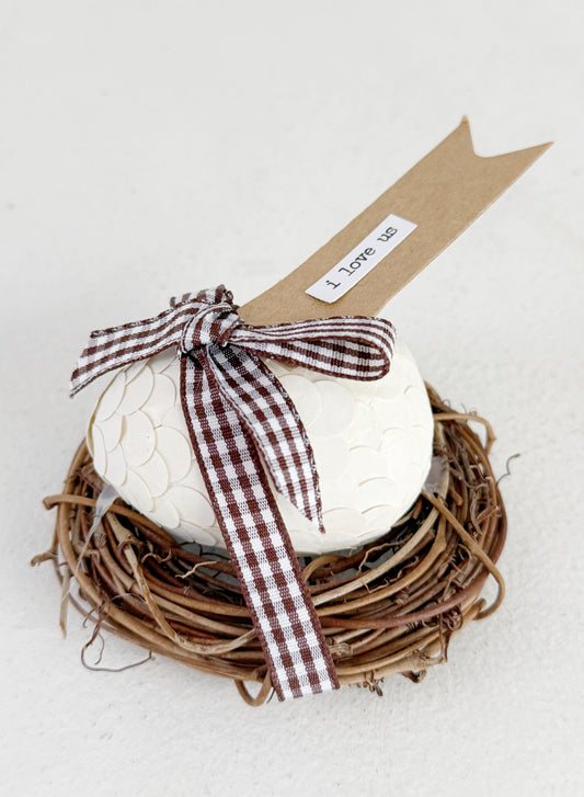 Bookpage Egg and Nest Decor
