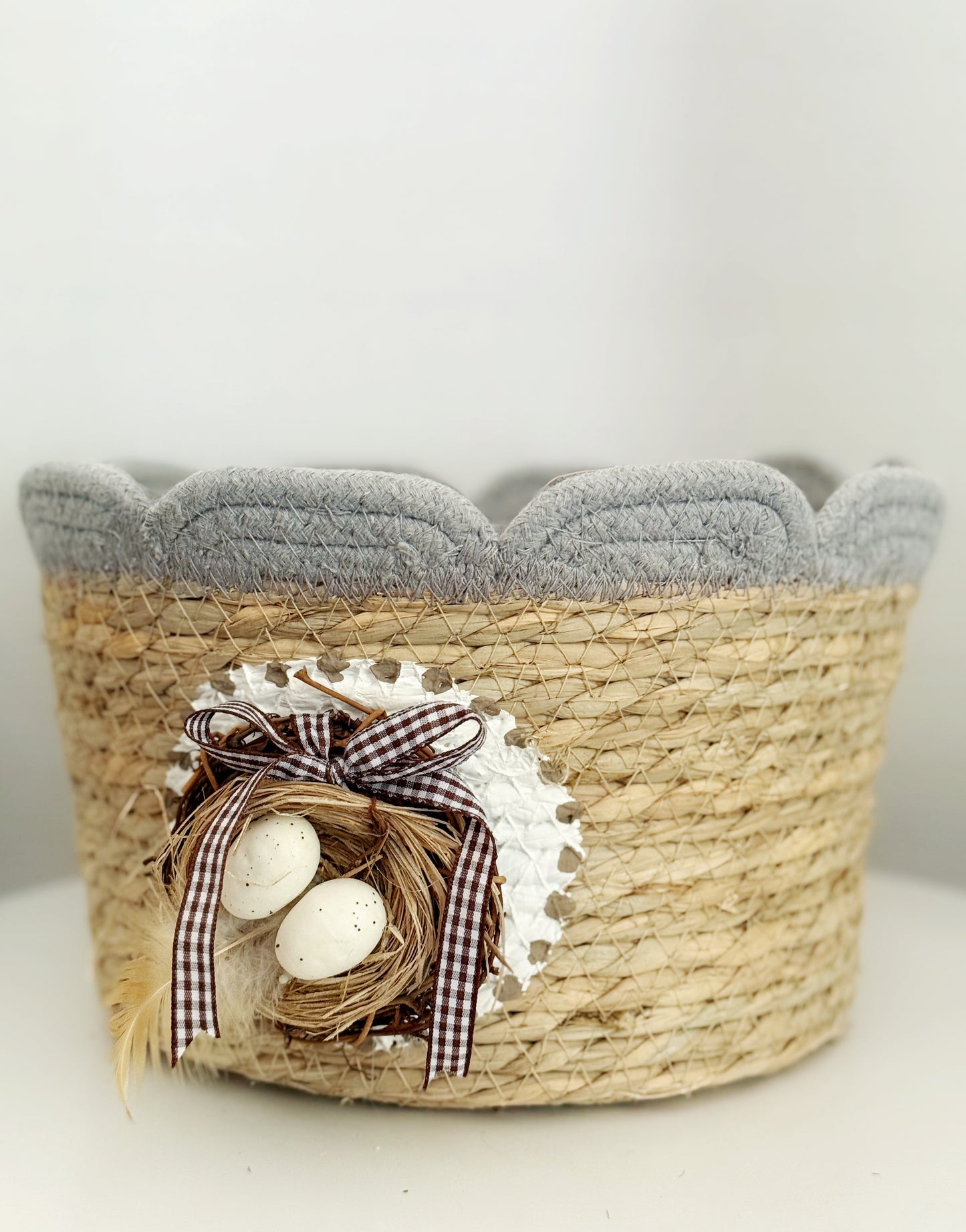 Painted Nest Scalloped Basket