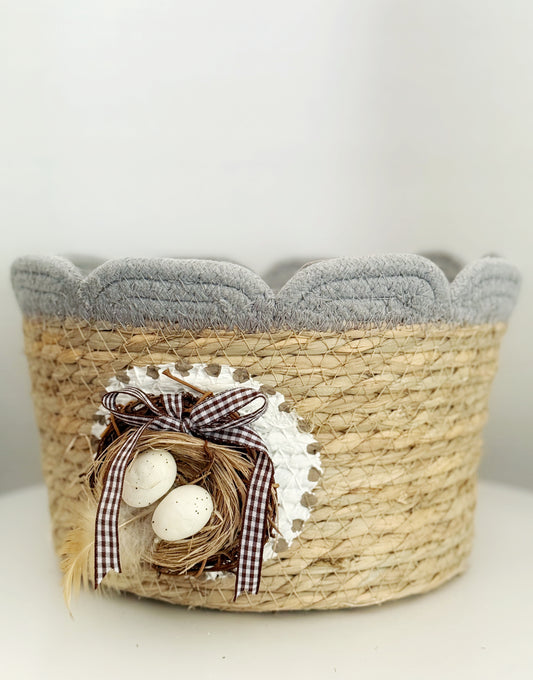 Painted Nest Scalloped Basket