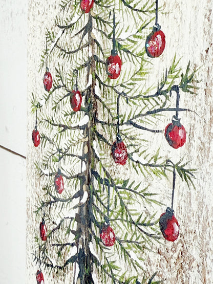 Vintage Hand-painted Noel Christmas Tree