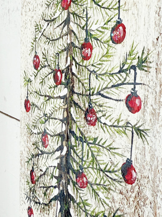 Vintage Hand-painted Noel Christmas Tree
