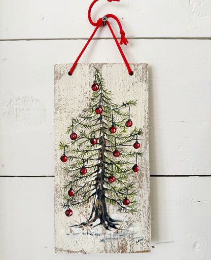 Vintage Hand-painted Noel Christmas Tree