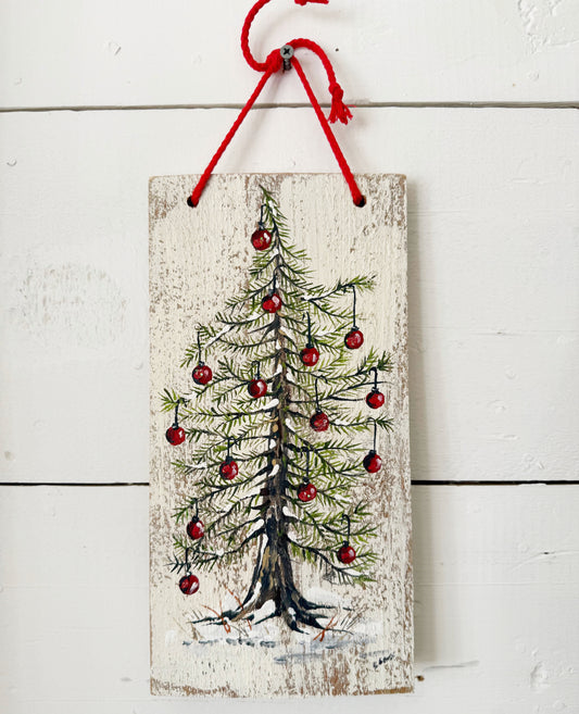 Vintage Hand-painted Noel Christmas Tree