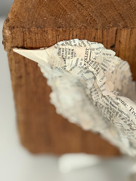 Book Page Bird Sculpture