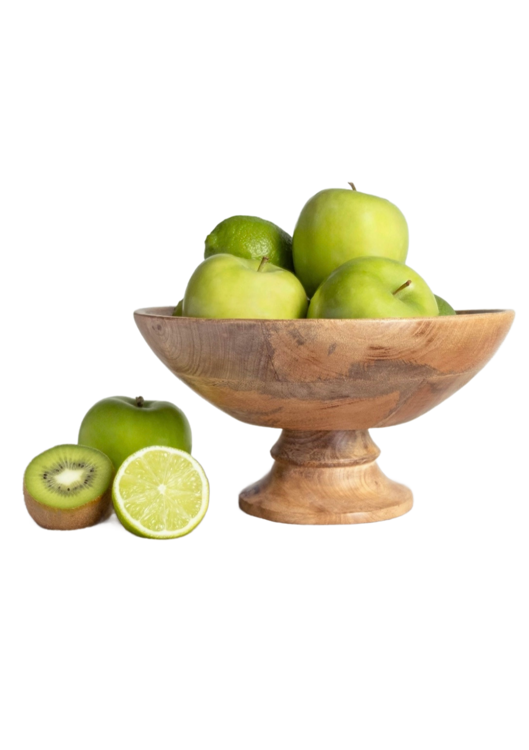 Carved Wood Pedestal Bowl