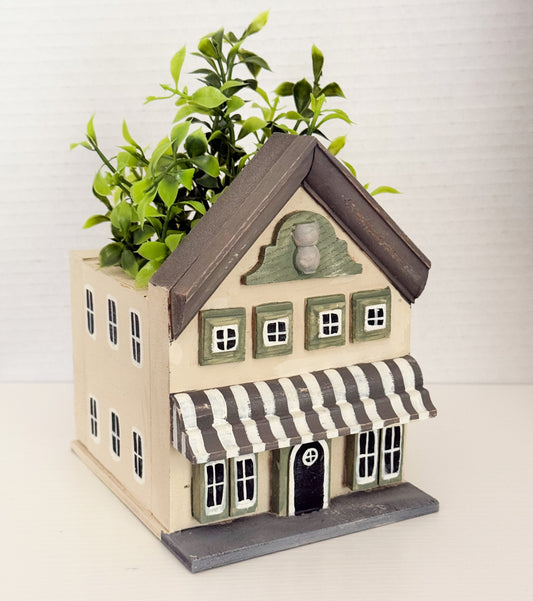 General Store With Awnings Wood Mini Planter