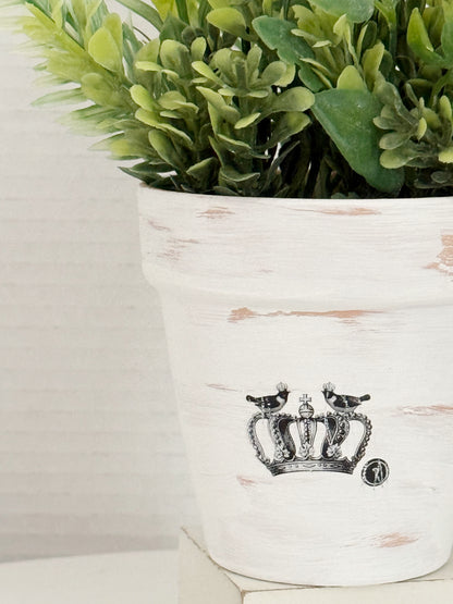 Distressed Plant Pot With Tag