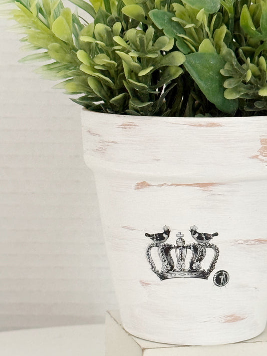 Distressed Plant Pot With Tag