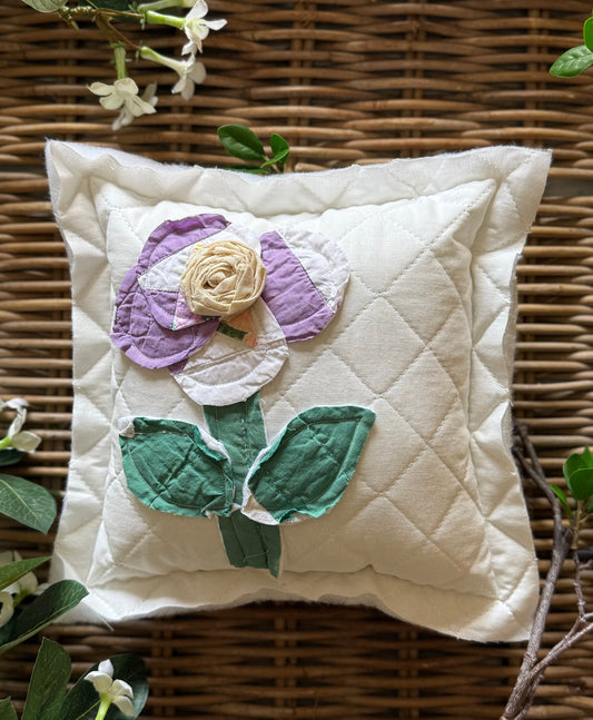 Quilted Purple Flower Pillow