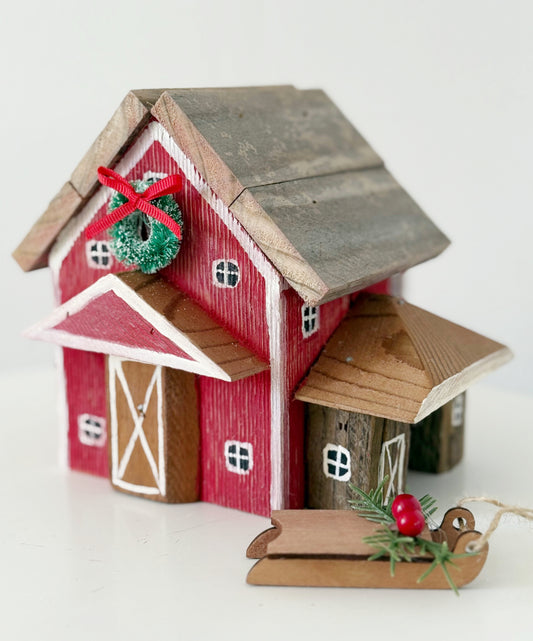 Red Wood Christmas Barn