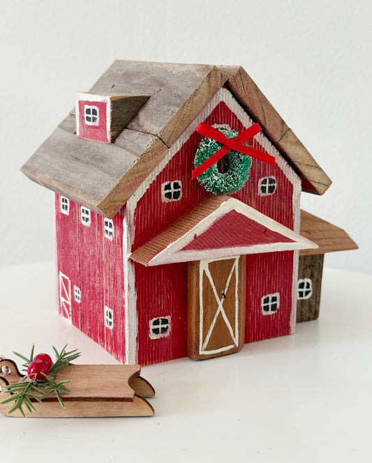Red Wood Christmas Barn