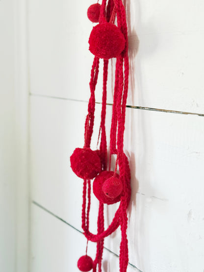 Red Pom Pom Garland