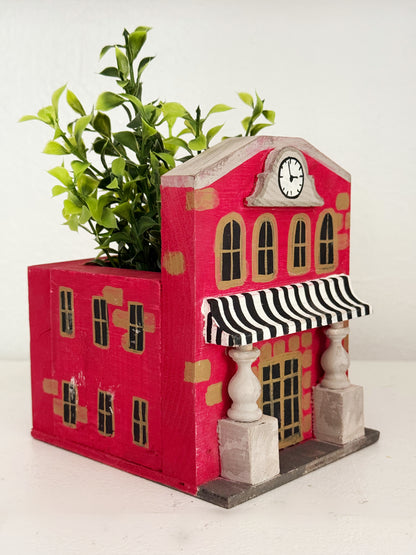 Schoolhouse Wood Mini Planter