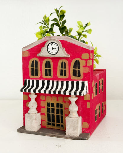 Schoolhouse Wood Mini Planter