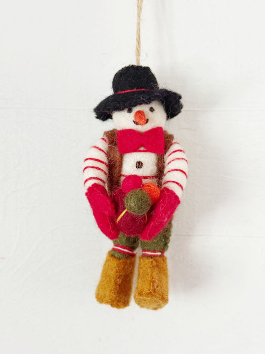 Felted Snowman Ornament