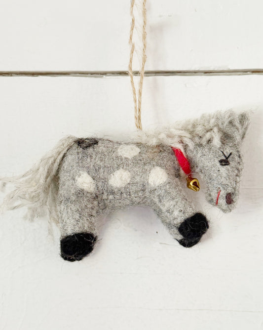 Spotted Felt Horse Ornament