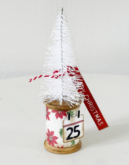 Handmade White Christmas Tree Vintage Art