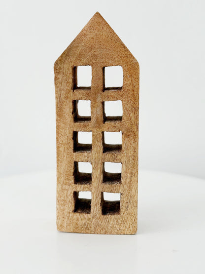 Set of Three Wood Houses